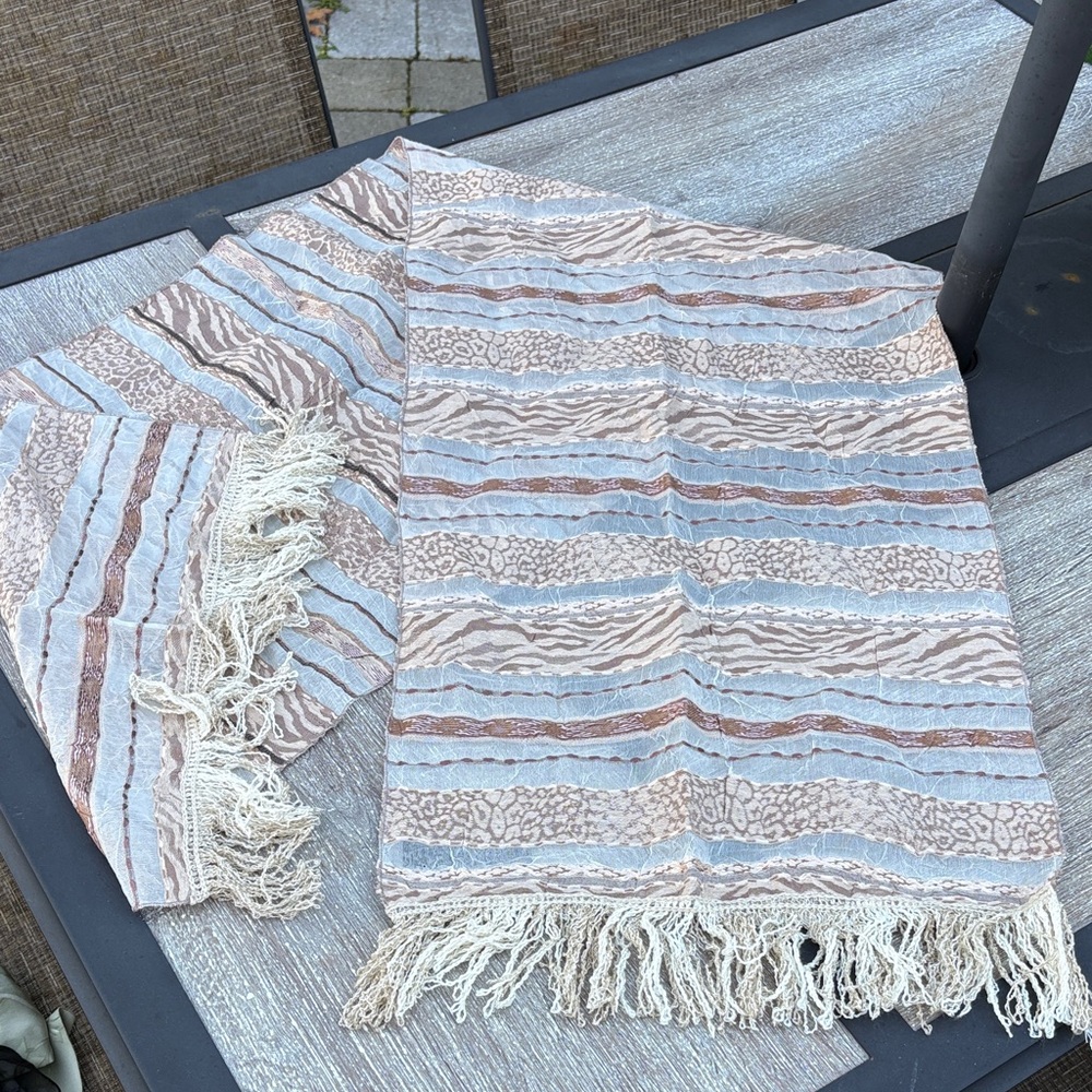 Striped Fringe made in France scarf